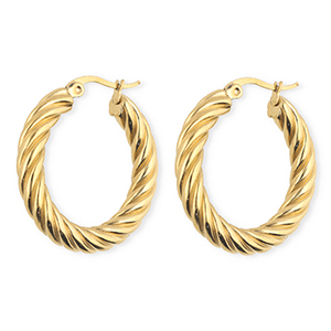 BY31&reg; Orecchini in acciaio inossidabil a cerchio spirale oro