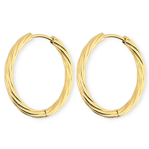 BY31&reg; Orecchini in acciaio inossidabil a cerchio spirale oro