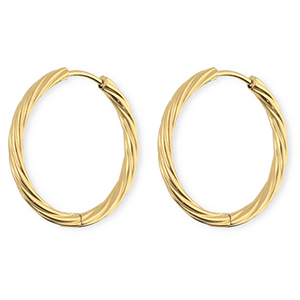 BY31&reg; Orecchini in acciaio inossidabil a cerchio spirale oro