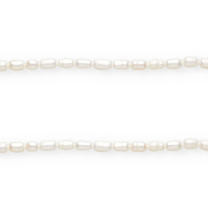 Perle di acqua dolce imperfette chicco di riso 6x4mm bianco naturale