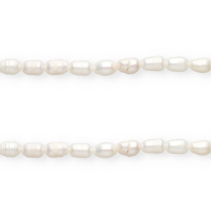 Perle di acqua dolce imperfette chicco di riso 8x6mm bianco naturale