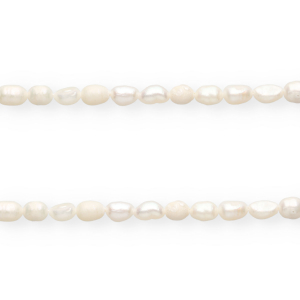Perle di acqua dolce imperfette chicco di riso 7x5mm bianco naturale