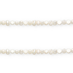 Perle di acqua dolce imperfette pepita rotonde 5-6mm bianco naturale