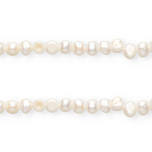 Perle di acqua dolce imperfette pepita rotonde 7-8mm bianco naturale