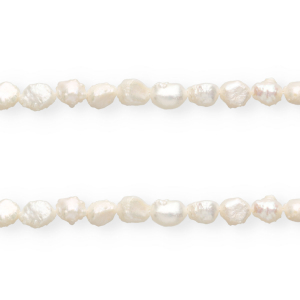 Perle di acqua dolce imperfette pepita ovale 7-8x6-7mm bianco naturale