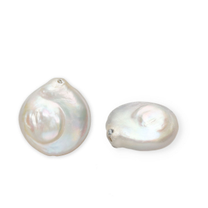Perle di acqua dolce imperfette piastre bianco naturale