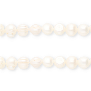 Perle di acqua dolce imperfette tonda bianco naturale