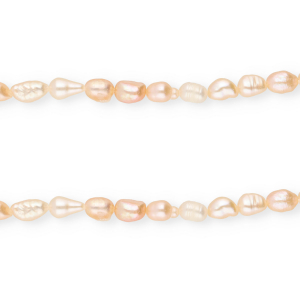 Perle di acqua dolce imperfette chicco di riso 4-7x4-5mm rosa pesca
