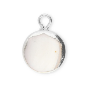 Perle di acqua dolce imperfette ciondolo rotondo argento-bianco naturale