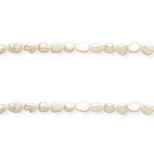 Perle di acqua dolce imperfette pepita ovale 9x7-8mm bianco naturale