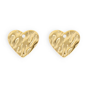 Componenti in acciaio inossidabile orecchini cuore con anellino oro