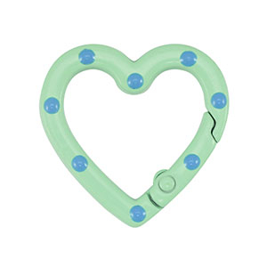 Componenti colorati anello bris&eacute; portachiavi cuore verde-blu