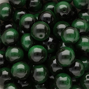 Perline di vetro 12mm nero-verde scuro