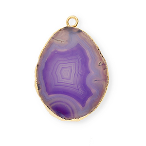Ciondoli in pietra naturale Agata bianco-viola-oro