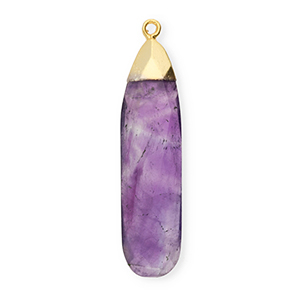 Ciondoli in pietra naturale Ametista goccia viola-oro