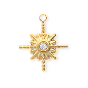 Ciondoli in acciaio inossidabile con strass stella oro-cristallo