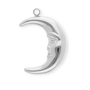 Ciondoli in acciaio inossidabile luna argento