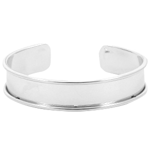 Bracciale base di metallo DQ (per cordoncino/pelle 10 mm) argento (privo di nichel)