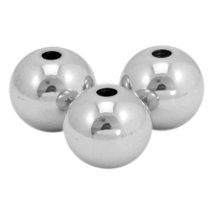 Perline in acciaio inossidabile 6mm argento (acciaio inossidabile)