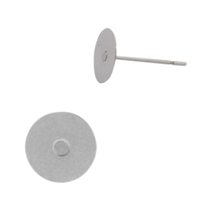 Orecchini in acciaio inossidabile/perni per cabochon 7mm Swarovski SS34 a fondo piatto argento 