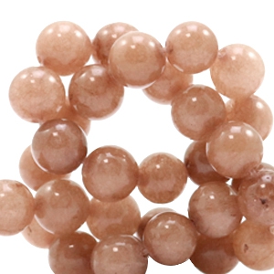 Perline in pietra naturale Marmo e Calcite 8mm marrone cioccolato chiaro