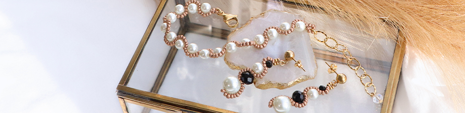 Perline di vetro con effetto perlato