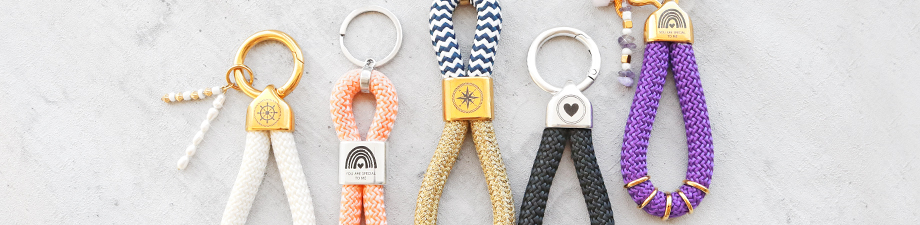 Portachiavi DQ Mix & Match con cordoncino tubolare intrecciato