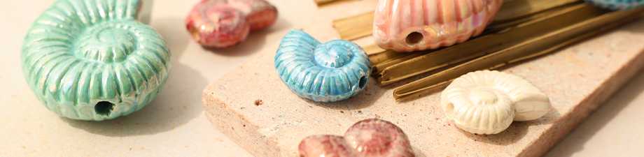 Novità: Perline di ceramica greca DQ a conchiglia Novità: Perline di ceramica greca DQ a conchiglia