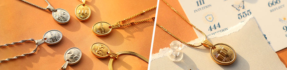 Appena arrivati! Ciondoli unici in acciaio inossidabile con numeri d'angelo 