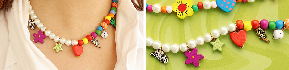 Perline di legno in varie forme