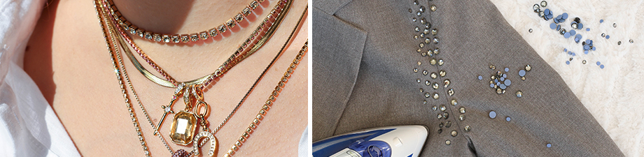 Nuova serie di pietre strass Hotfix e catena di strass Nuova serie di pietre strass Hotfix e catena di strass