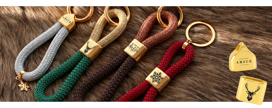 Portachiavi DQ Mix & Match con cordoncino tubolare intrecciato